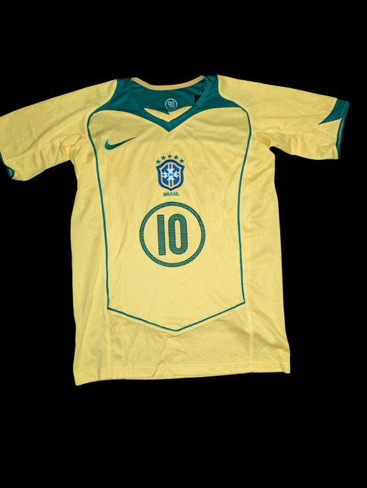 Brazil 2004 Ronaldinho Home Jersey