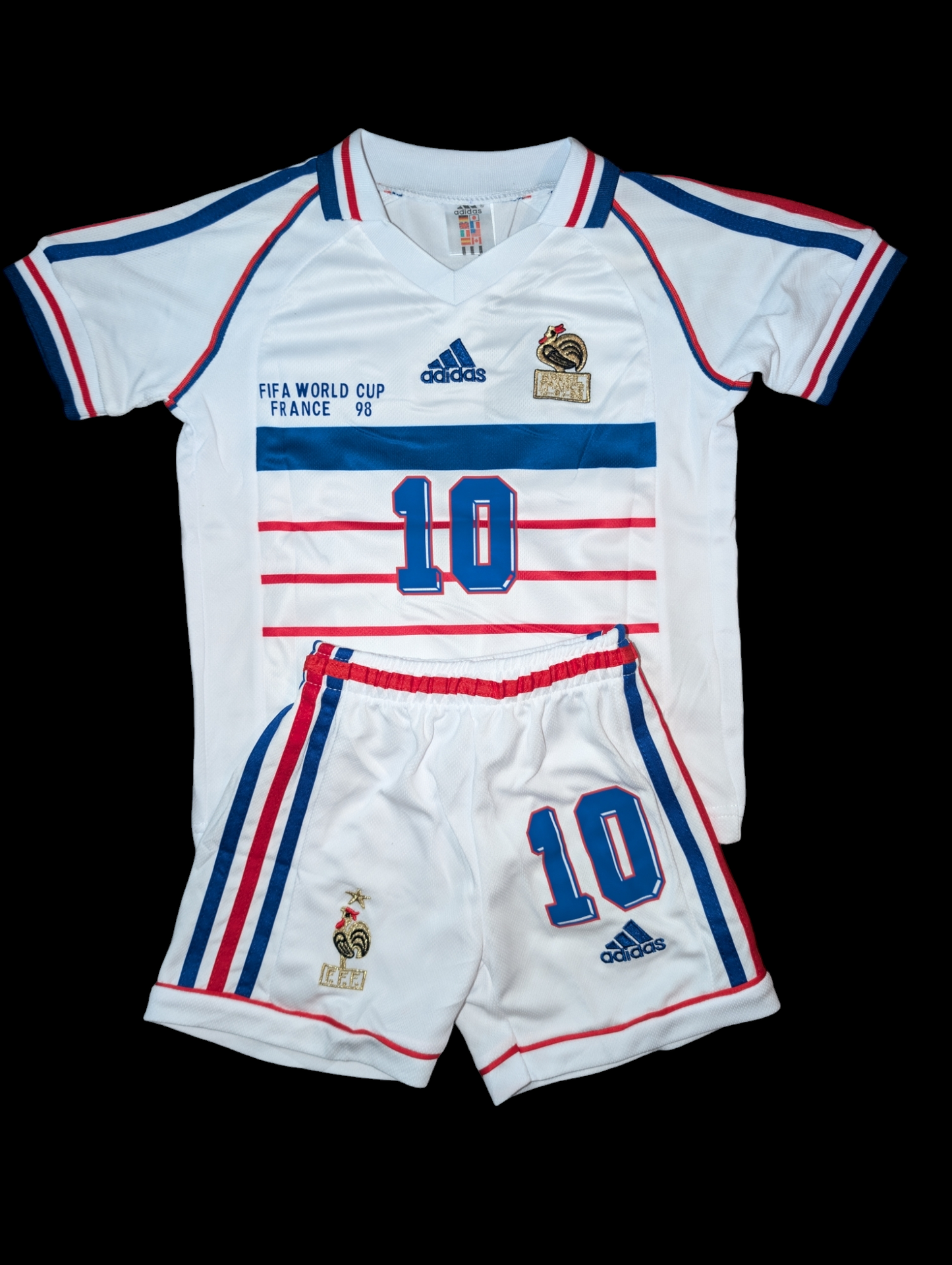 Zidane 10 France 1998 Retro Kit