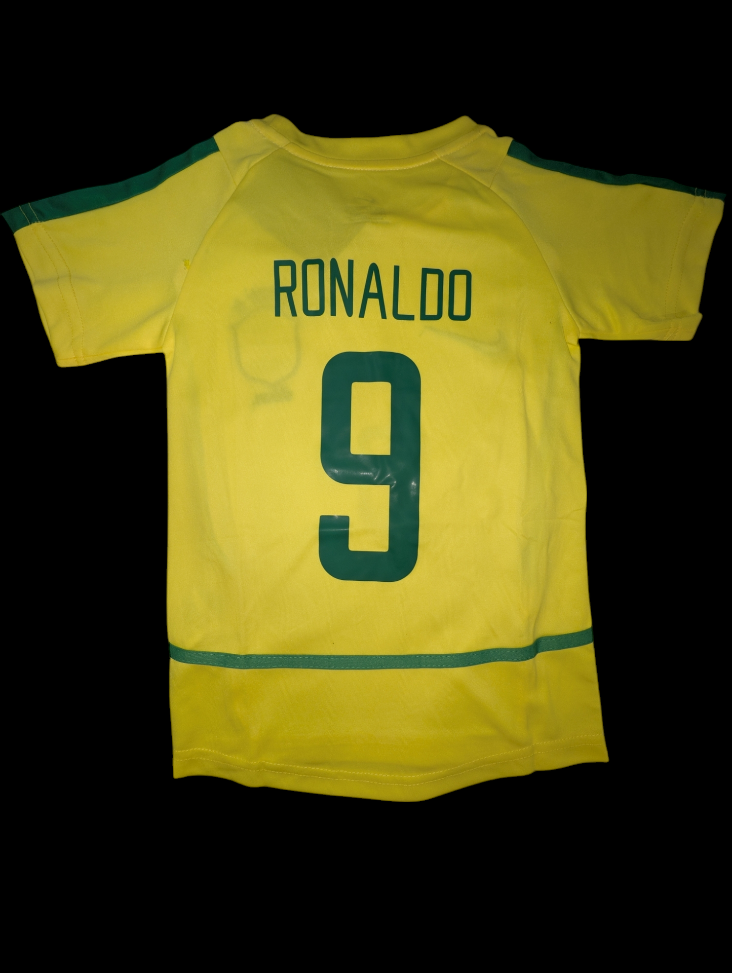 Ronaldo #9 2002 Brazil Home Kids Kit