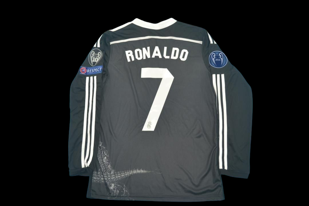 Real Madrid 2014/15 Ronaldo Third Black Dragon Long Sleeve Jersey