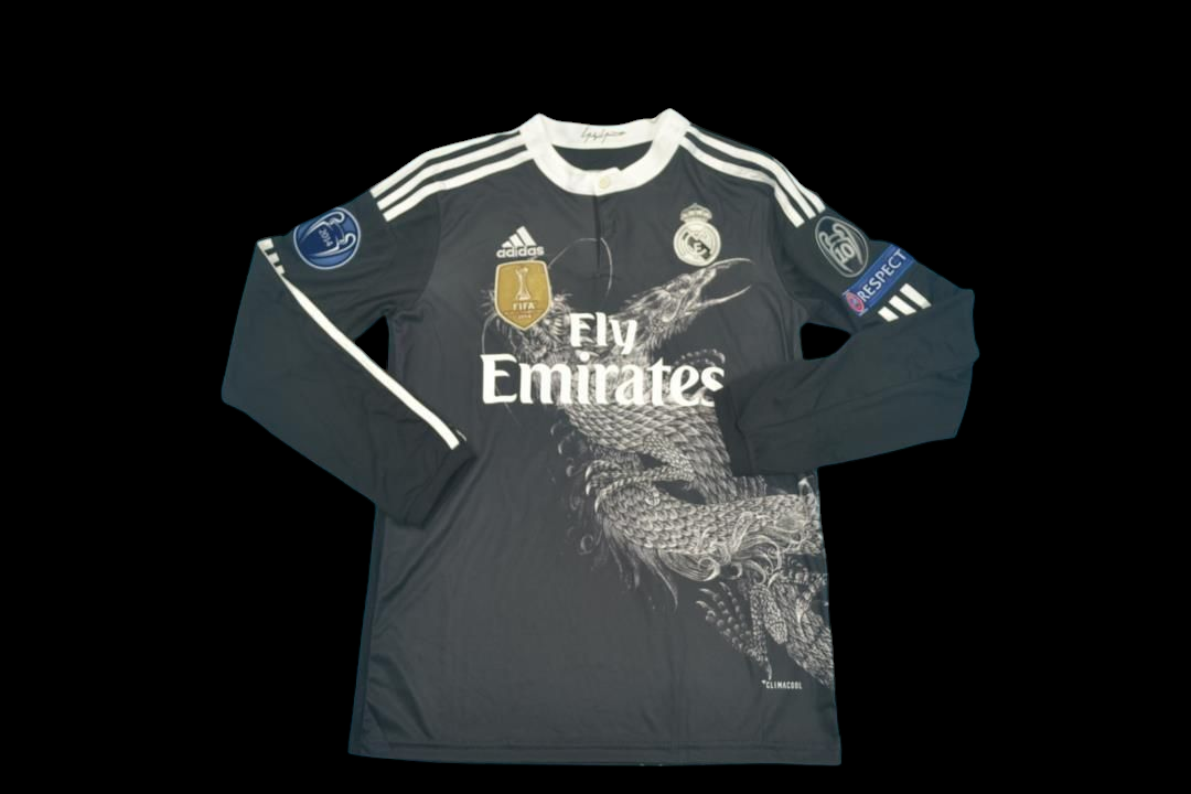Real Madrid 2014/15 Ronaldo Third Black Dragon Long Sleeve Jersey
